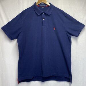 U.S. POLO ASSN. Ultimate Pique Short Sleeve Casual Polo Shirt Men XXL Navy Used